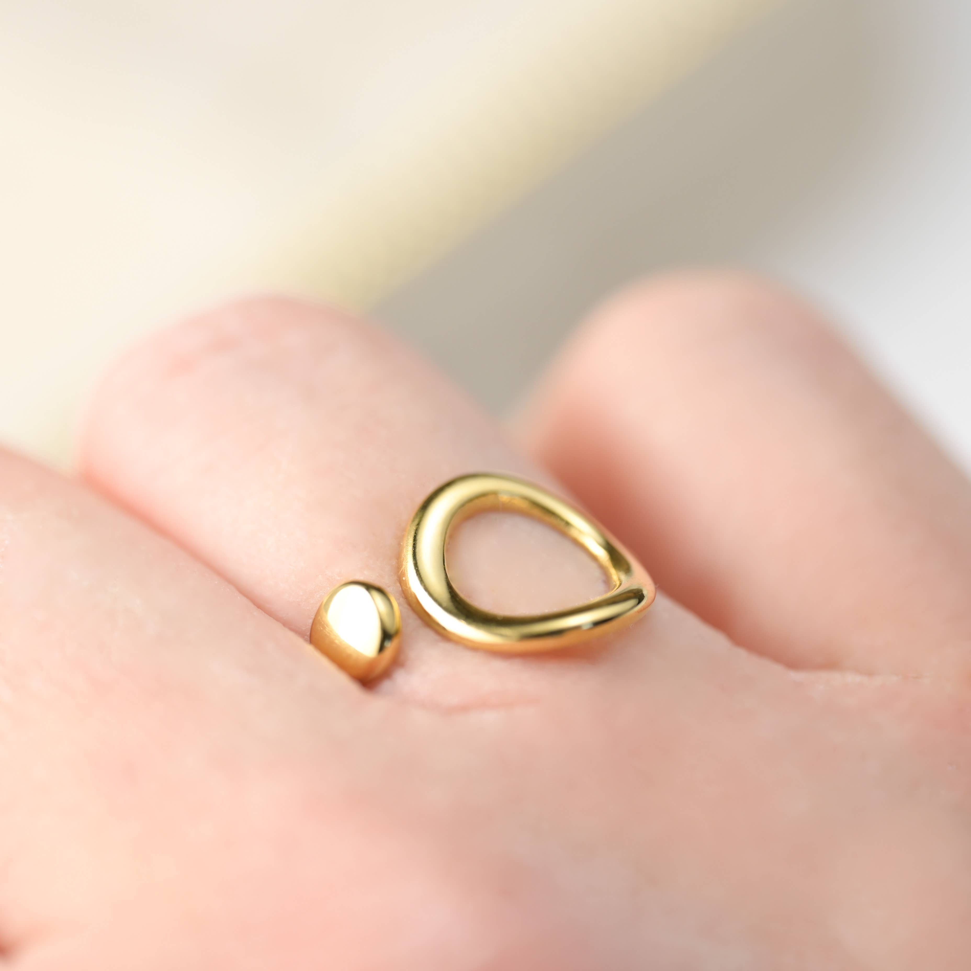 Open Circle Ring - Tarnish Free Adjustable Circle Ring