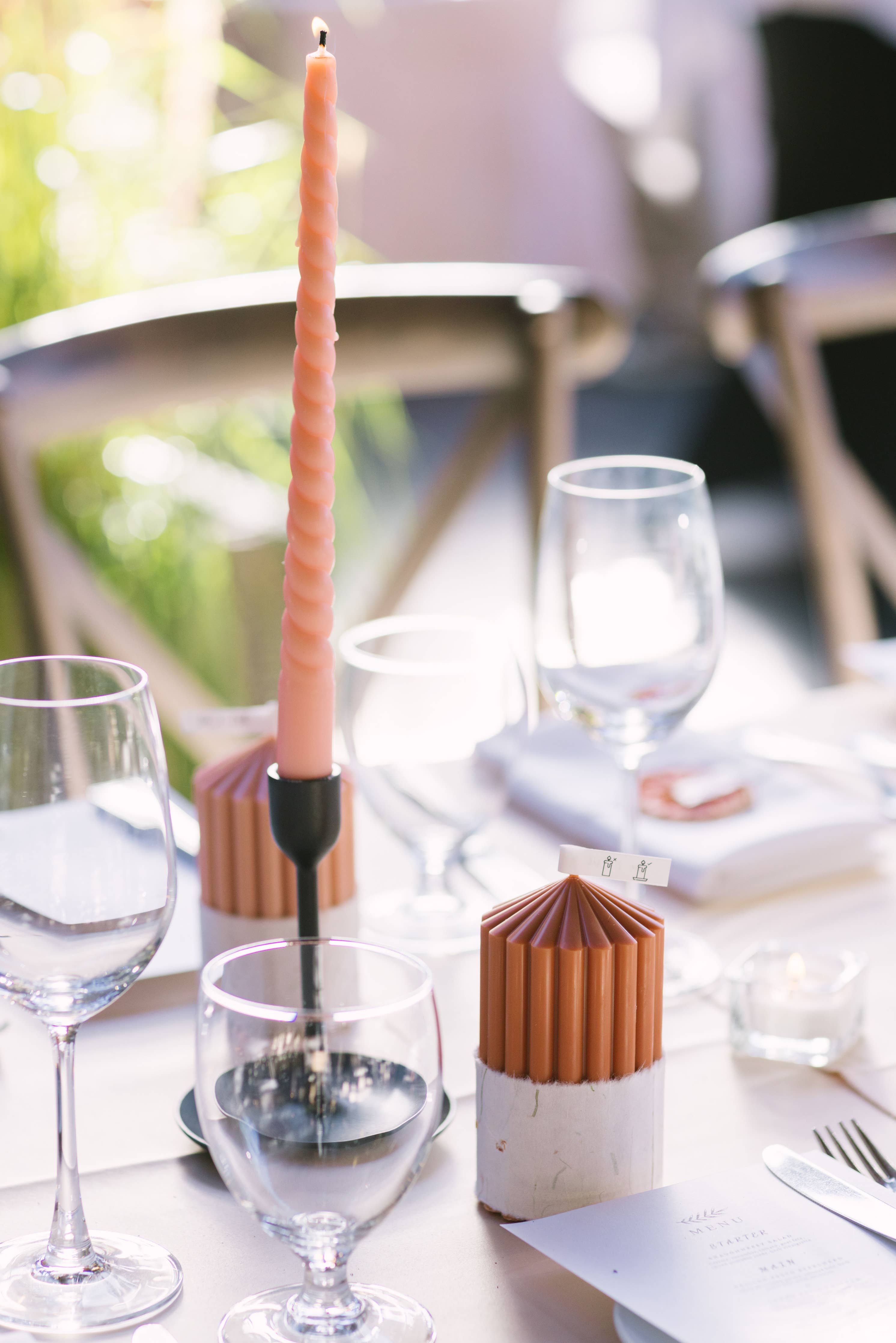 Ribbed Pillar Candles