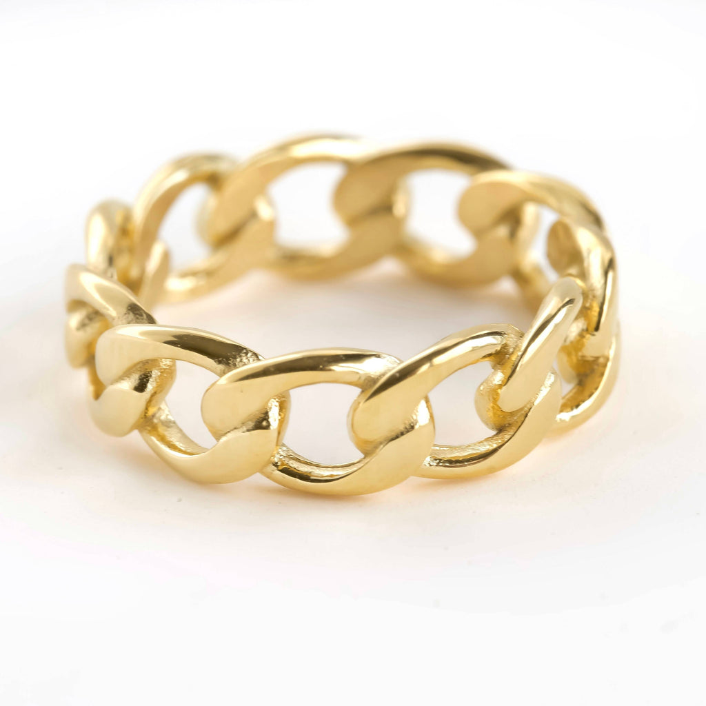 Blueyejewelry - Minimalist Gold Stacking Rings - Curb Link