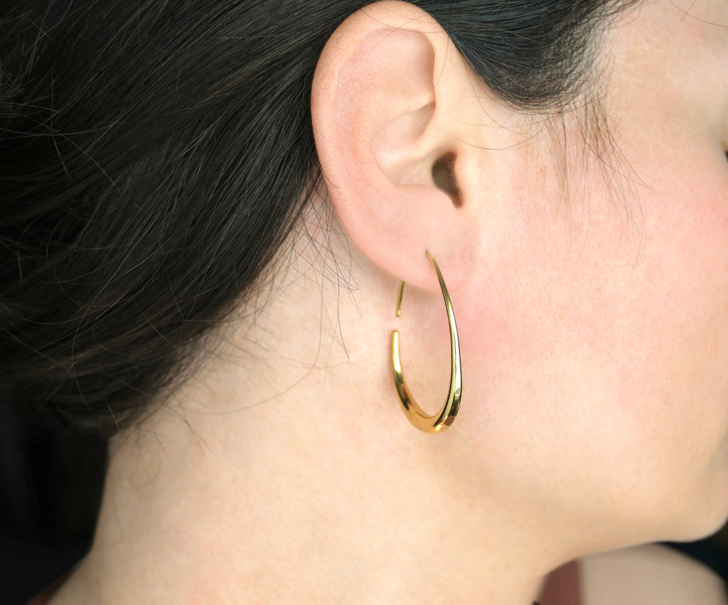 Blueyejewelry  - Stainless Steel Pear Hoop Earrings