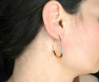 Blueyejewelry  - Stainless Steel Pear Hoop Earrings