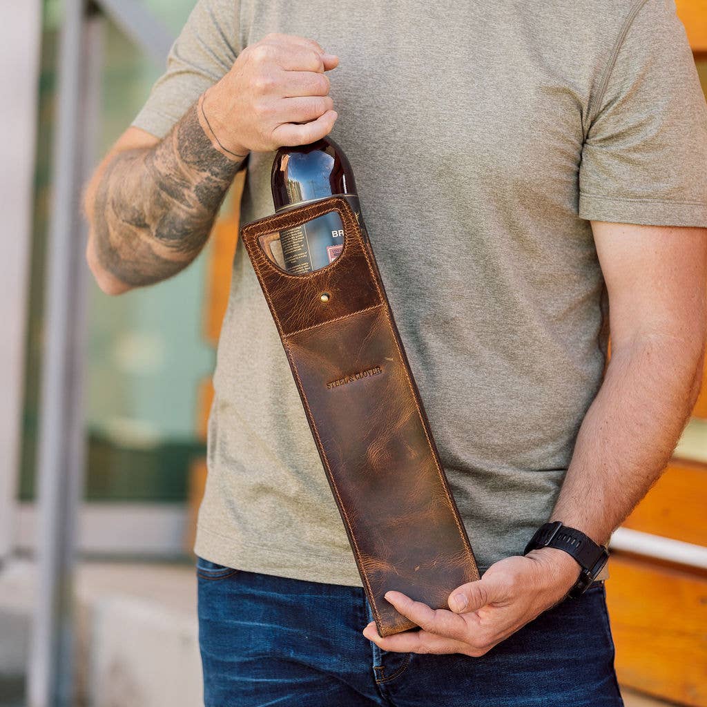 Steel & Clover - Baytree Leather Wine Carrier