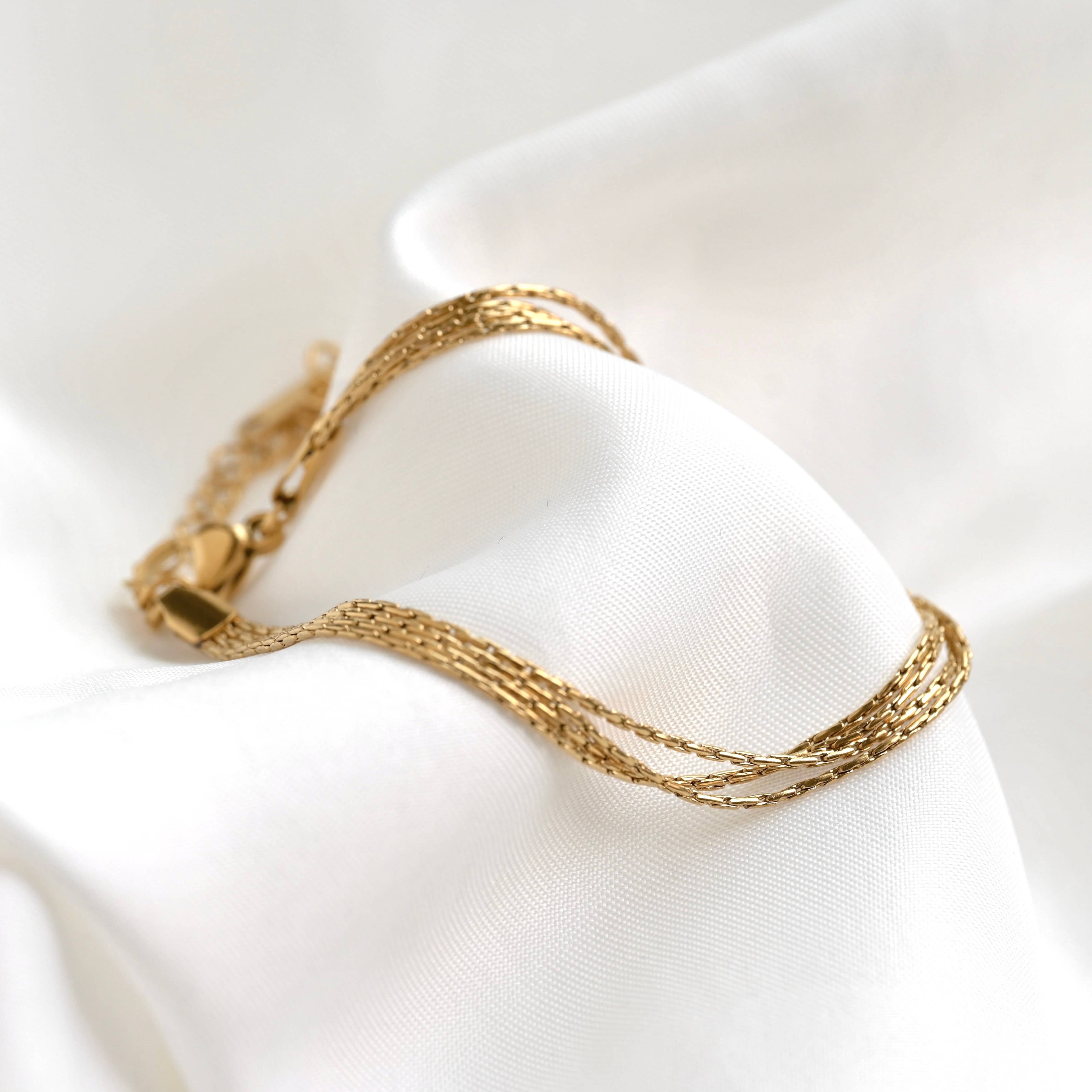 Layered Chain Bracelet - Shimmering 4-layered Bracelet