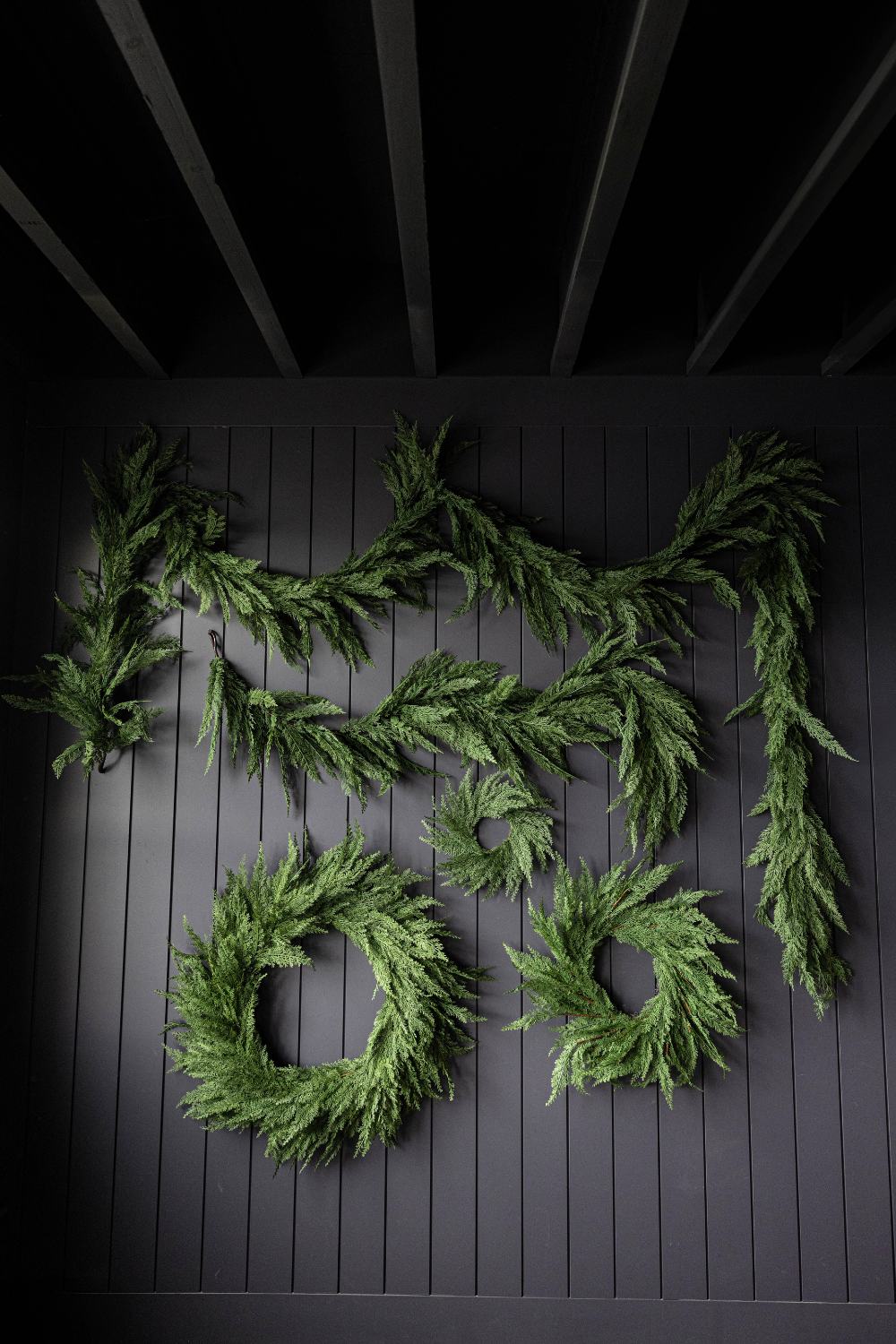Cypress Leaf Full Real Touch Wreath - 14"