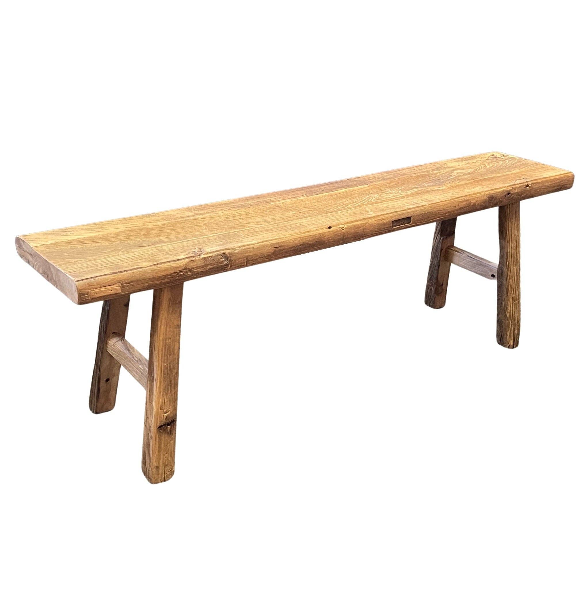 Wooden Bench 67 in, Natural – Mainerz Boutique