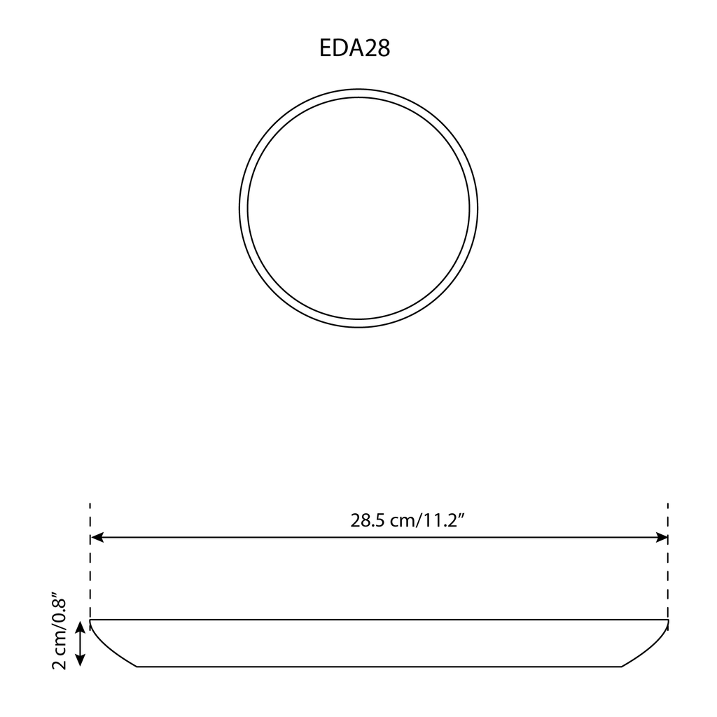 Stoneware Flat Dinner Plate | Edan 11.2"
