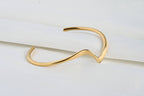 Sculptural Gold Cuff - Tarnish-free Twist Cuff Bracelet