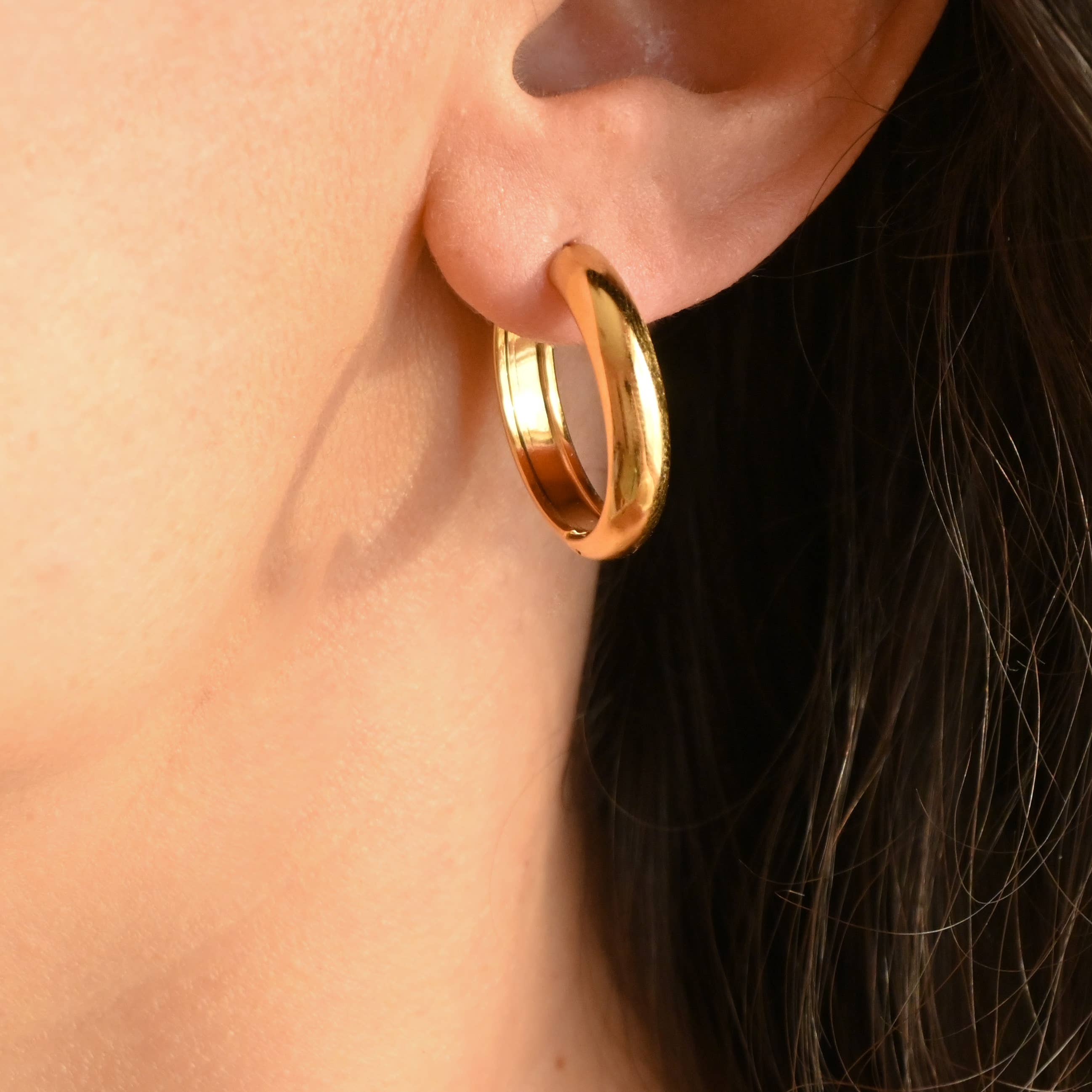 Medium Bold Hoops - Waterproof Lightweight Hoop Earrings