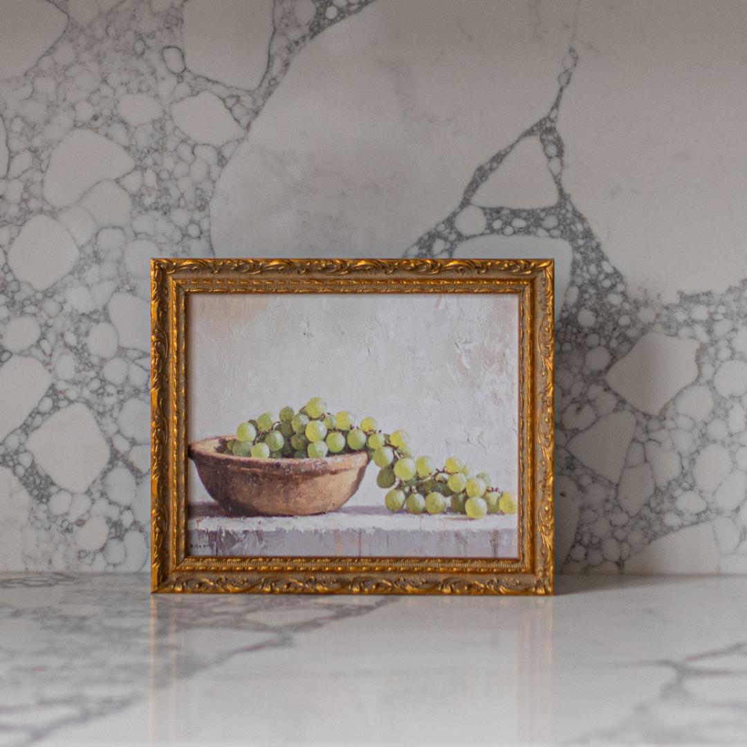 Vintage Grapes | French Brass Inspired Gold Mould Framed Art