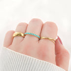 Interlocking Circles Twist Ring - 18k Gold Duo Ring