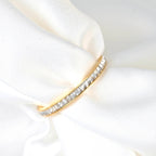 Blueyejewelry - Slim Eternity Ring - Thin Channel-set Ring - Gold CZ Ring