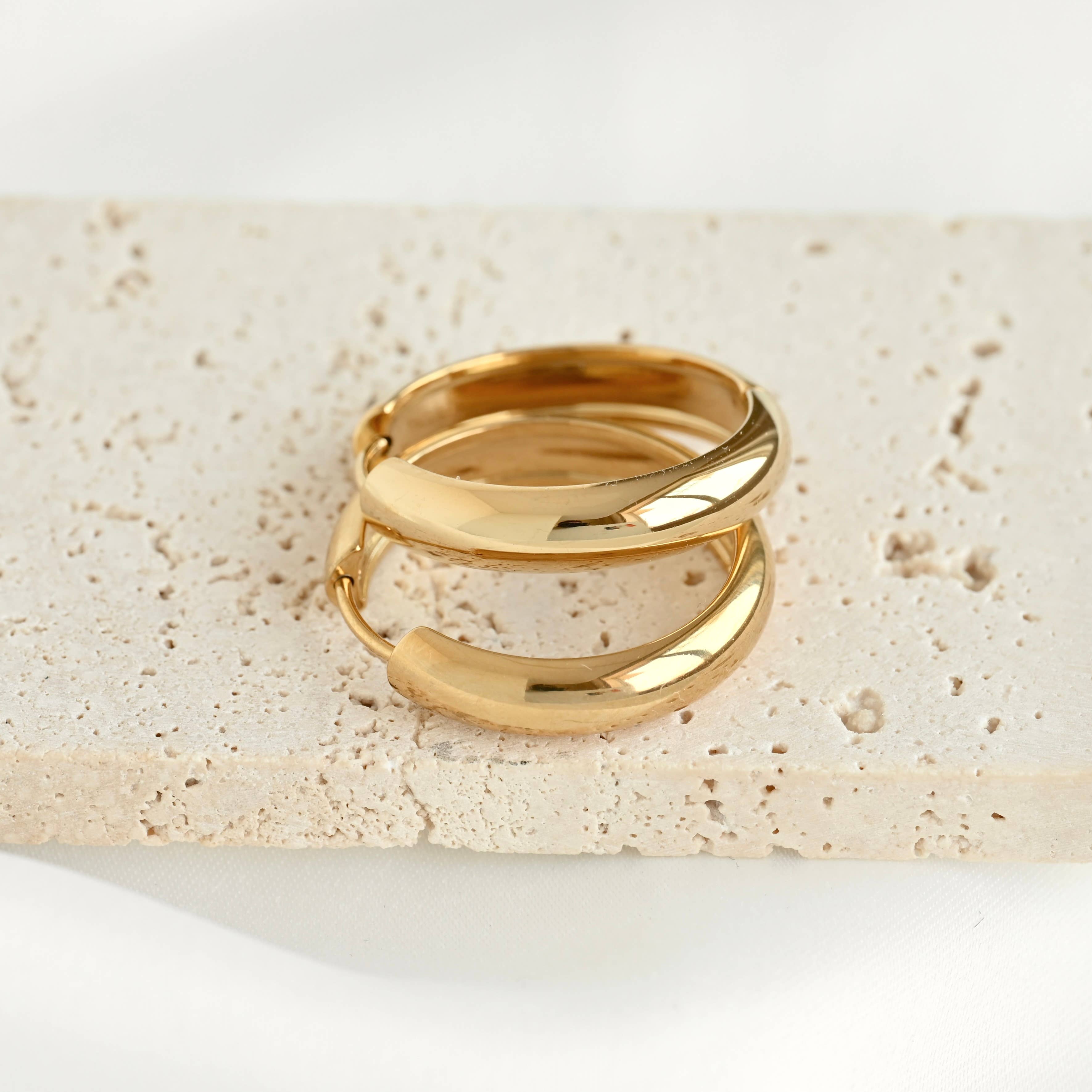 Medium Bold Hoops - Waterproof Lightweight Hoop Earrings