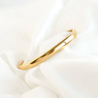 Slim Dome Cuff Bracelet - Adjustable Gold Cuff - Open Bangle