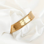 Hammered Cuff Bracelet - Waterproof Gold Statement Cuff