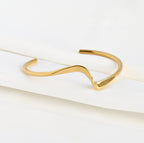 Sculptural Gold Cuff - Tarnish-free Twist Cuff Bracelet