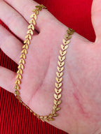 Leaf Chain Necklace- Waterproof Chevron Chain Necklace