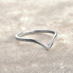 Wishbone Stacker Ring - Dainty V Ring - Peak Chevron Ring