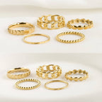 Dainty Gold Rings - Waterproof 18k Gold Stackable Rings