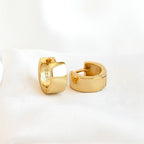 Sterling Silver Bold Hoops - Silver Wide Small Huggie Hoops