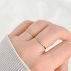 Thin Pave CZ Ring - Slim Stacker Ring - Pave Diamond Band