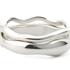 Tarnish-proof Gold Ring Set - 18k Gold Wave Rings