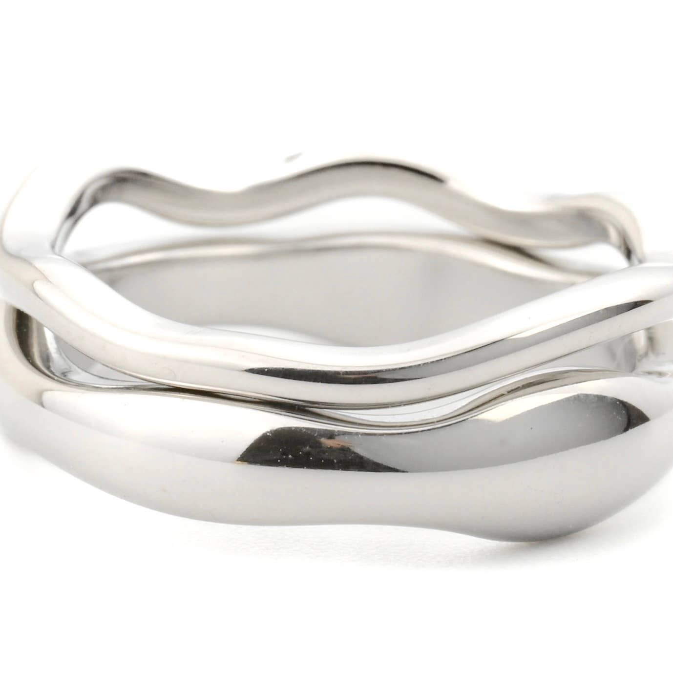 Tarnish-proof Gold Ring Set - 18k Gold Wave Rings
