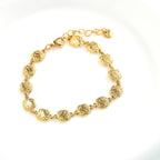 Hammered Square Bead Bracelet - 18k Gold Boho Gold Bracelet