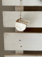 Handmade Ceramic Circle Ornament with Star Carving