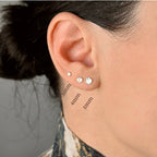 Blueyejewelry -  925 Silver Solitaire Studs - Prong Diamond Stud Earrings