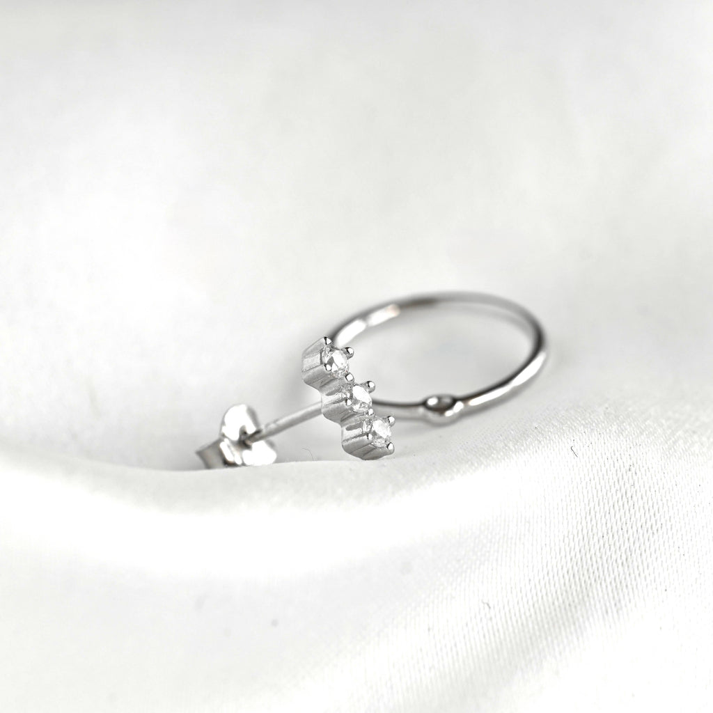 Blueyejewlry - Sterling Silver Front Back Circle Ear Jacket - CZ Earrings