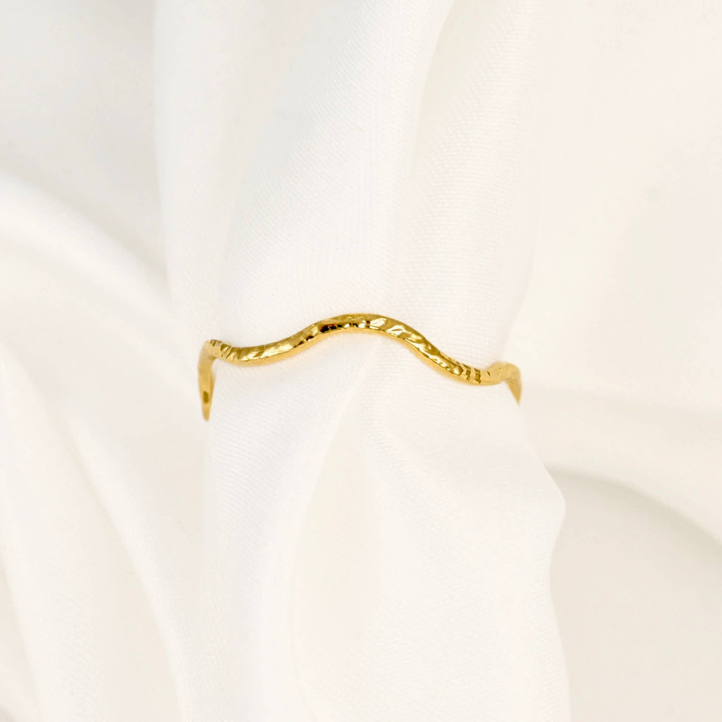 Textured Wavy Cuff Ring