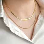 Dainty Gold Necklace Herringbone