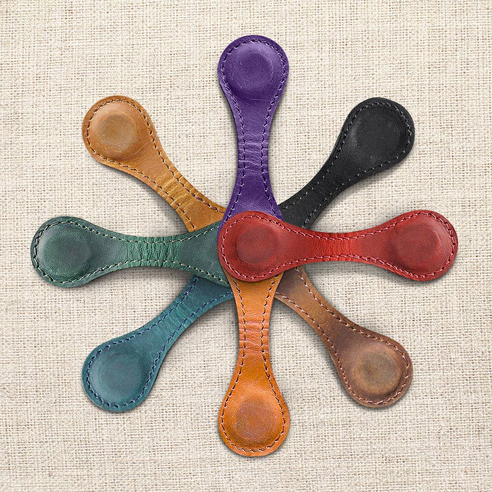 Leather Magnetic Bookmark, Handmade Leather Book mark