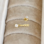 Blueyejewelry - Sterling Silver Front Back Circle Ear Jacket - CZ Earrings