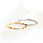 Thin Pave CZ Ring - Slim Stacker Ring - Pave Diamond Band