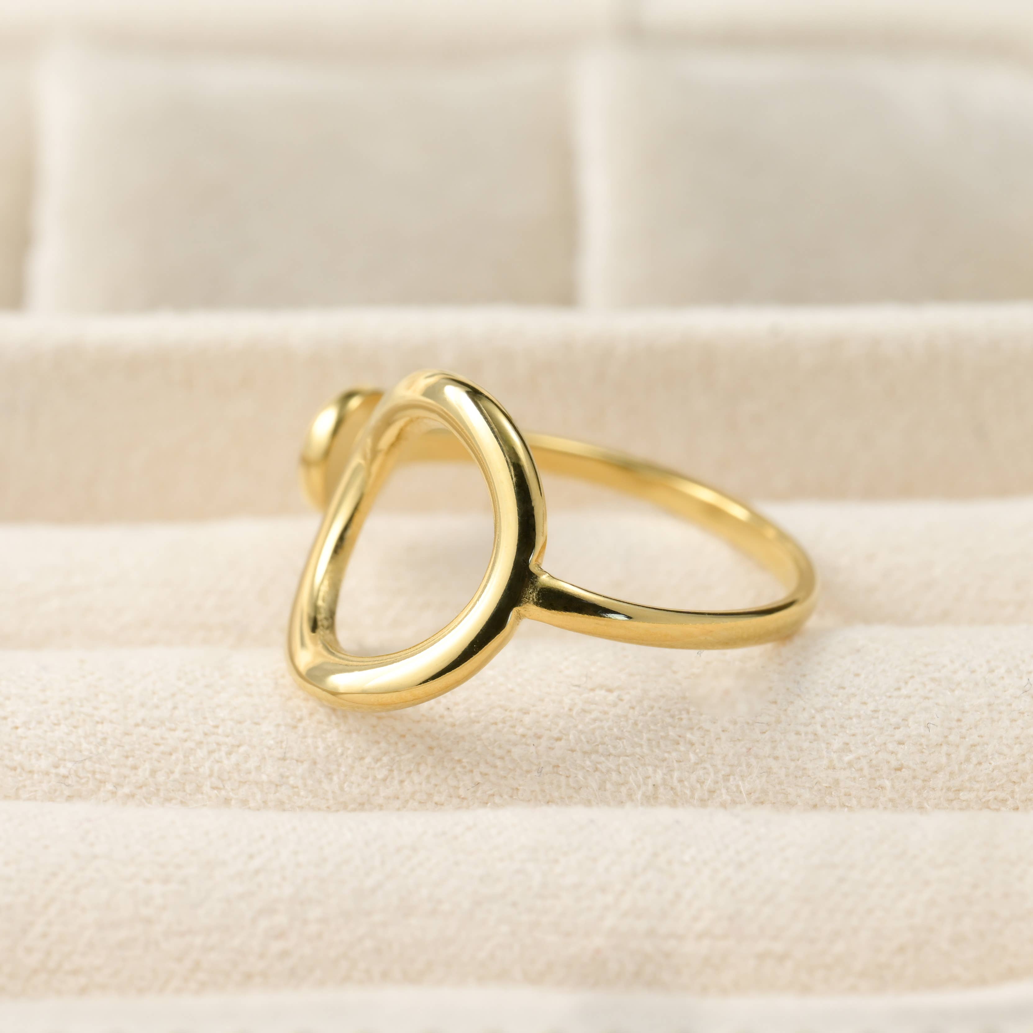 Open Circle Ring - Tarnish Free Adjustable Circle Ring