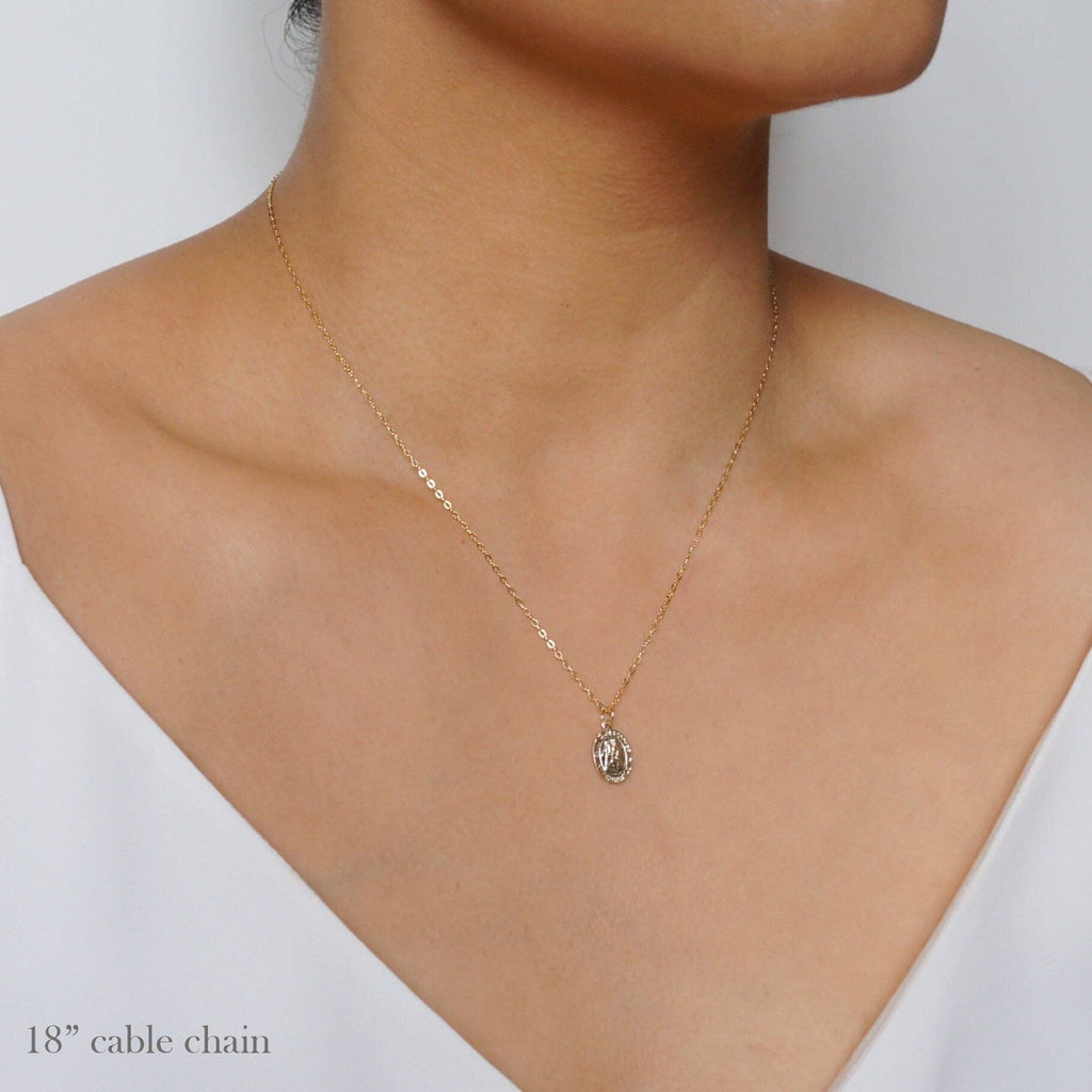 Travelers Small Silver Coin Necklace (St. Christopher)