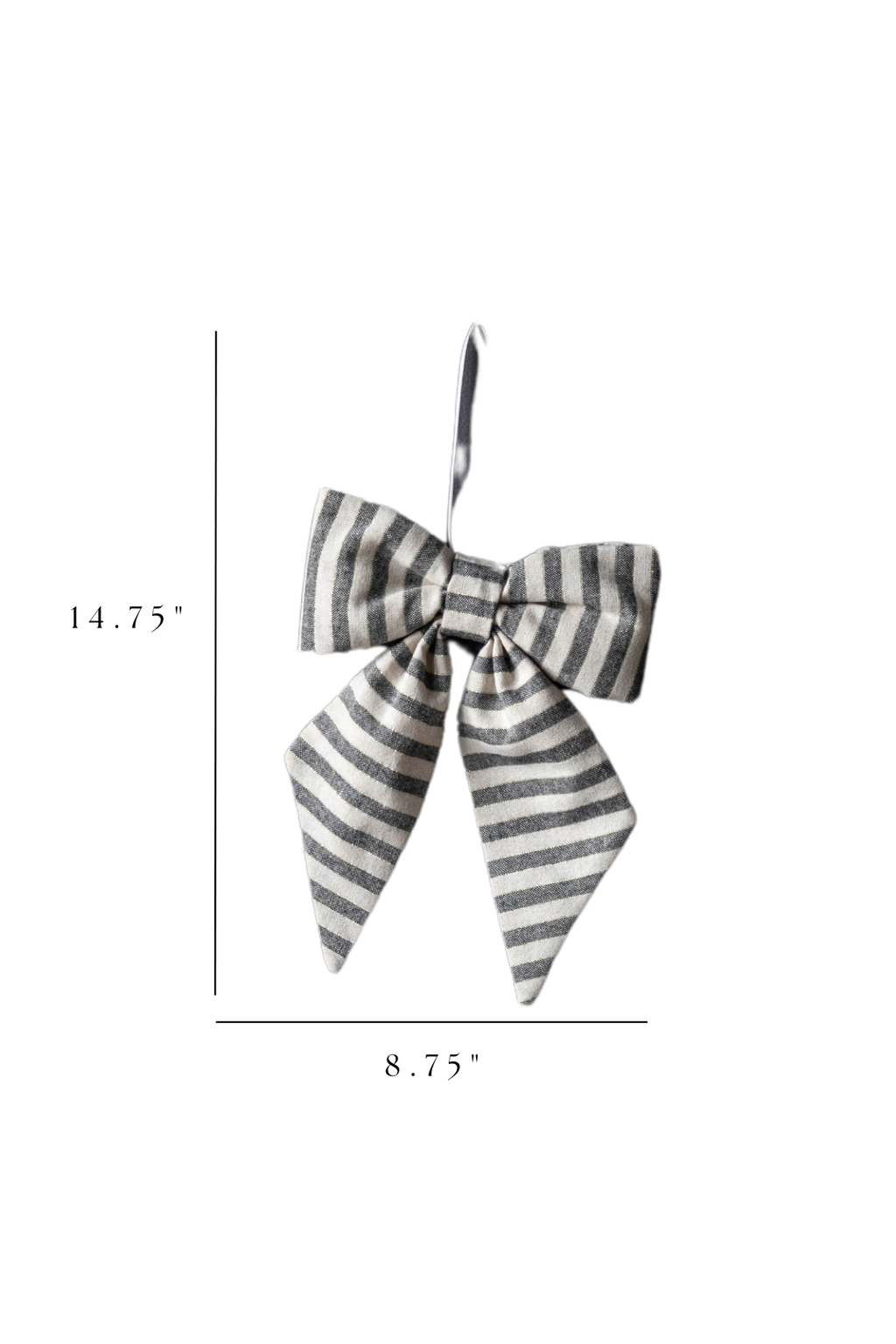 Bow Striped Charcoal Black Fabric