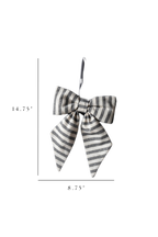 Bow Striped Charcoal Black Fabric