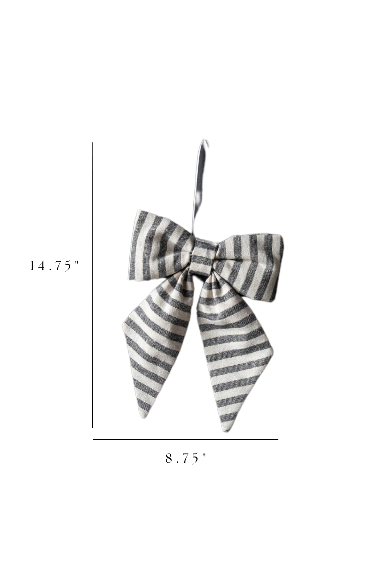 Bow Striped Charcoal Black Fabric