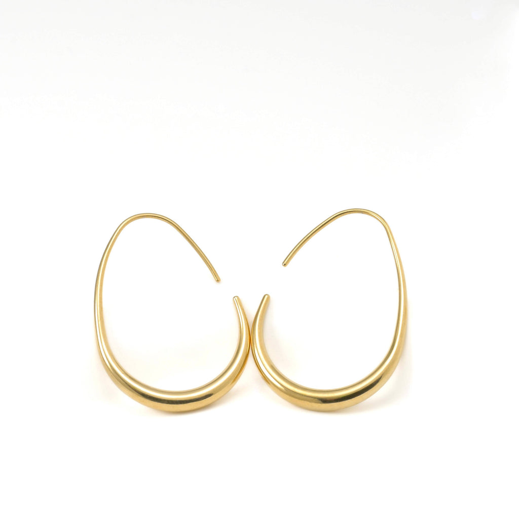 Blueyejewelry  - Stainless Steel Pear Hoop Earrings