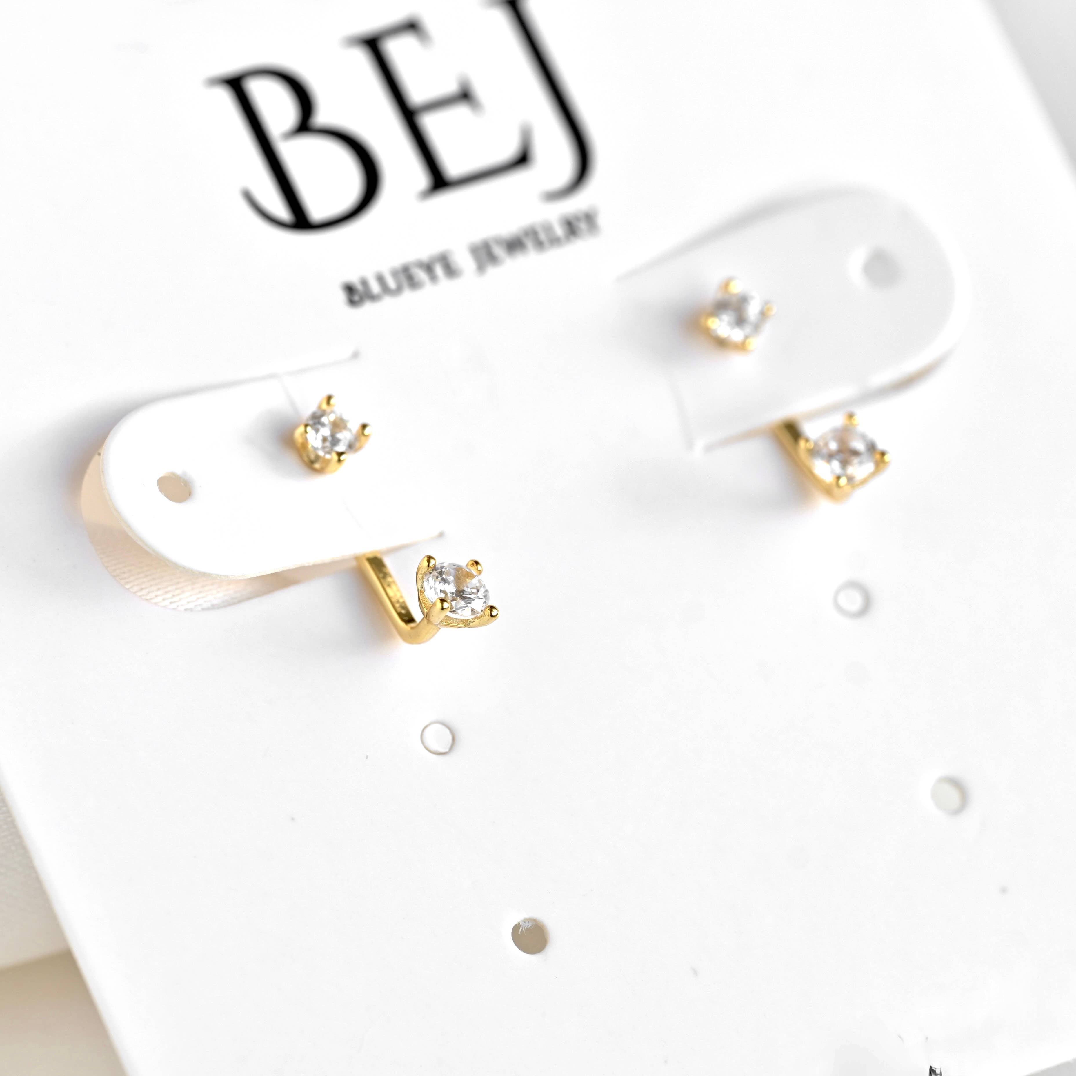 Blueyejewelry - Sterling Silver Front Back Circle Ear Jacket - CZ Earrings