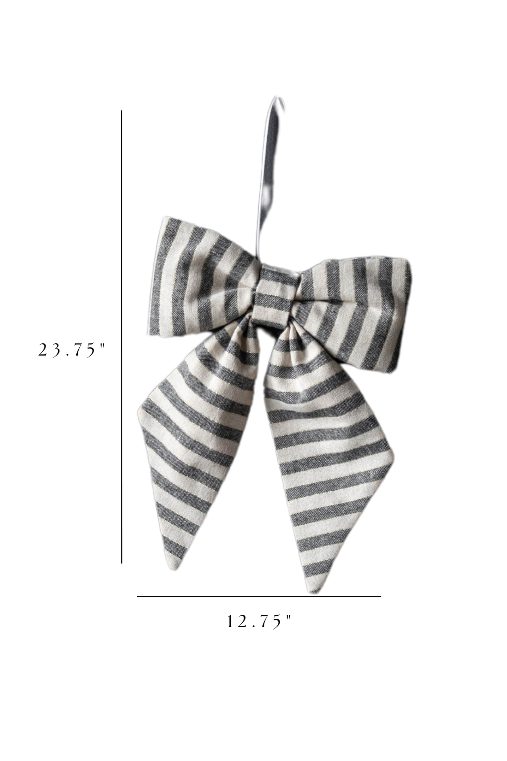 Bow Striped Charcoal Black Fabric