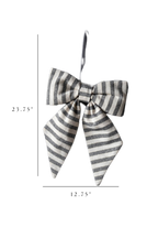 Bow Striped Charcoal Black Fabric