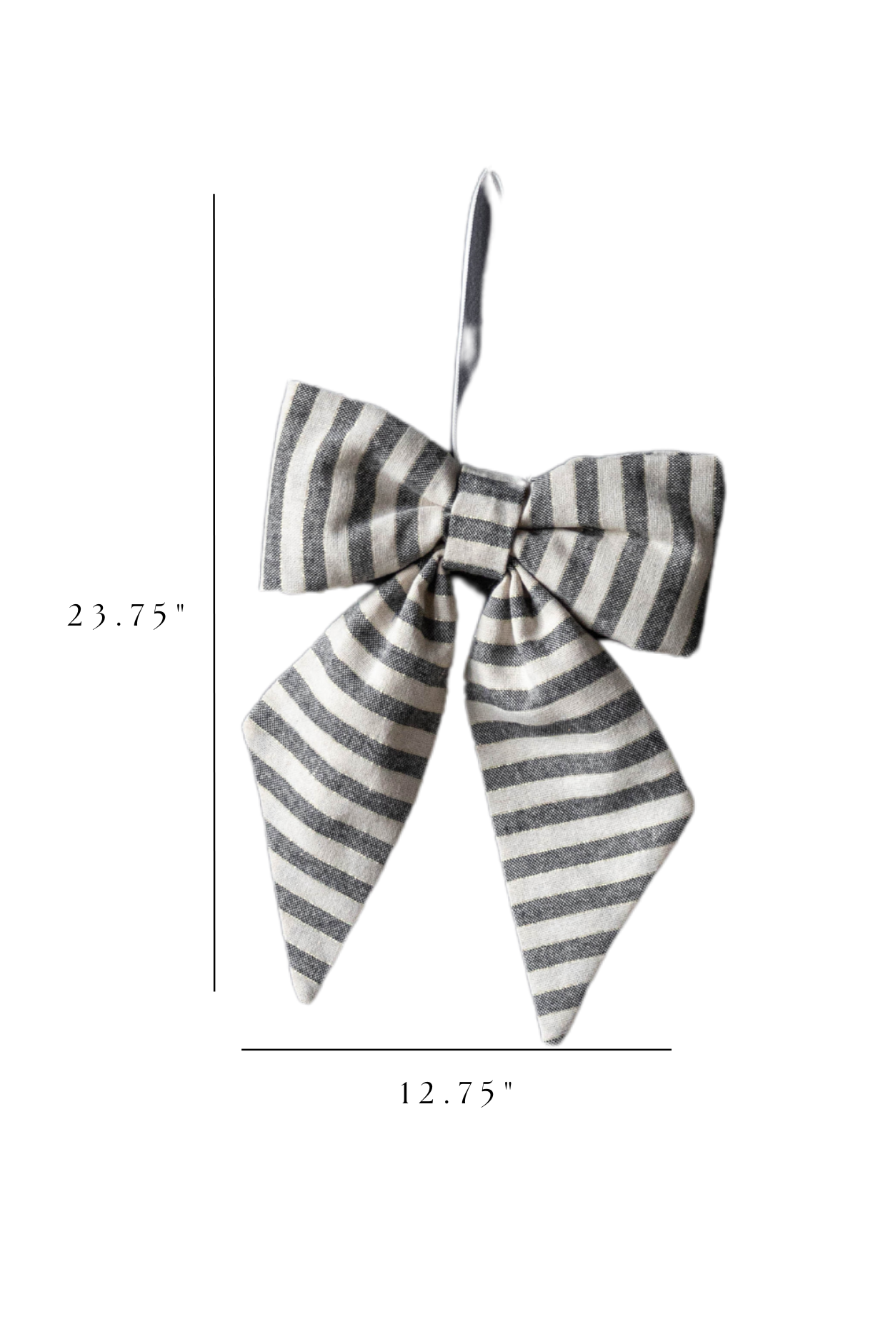 Bow Striped Charcoal Black Fabric