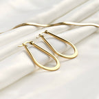 Flat Teardrop Hoops - Waterproof Thin Oval Hoop Earrings
