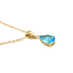 Blueyejewelry - Pear CZ Necklace - Tear Drop Diamond Birthstone Pendant