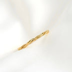 Mixed Twisted Ring - Slim Crossover Ring - Dainty Gold Ring