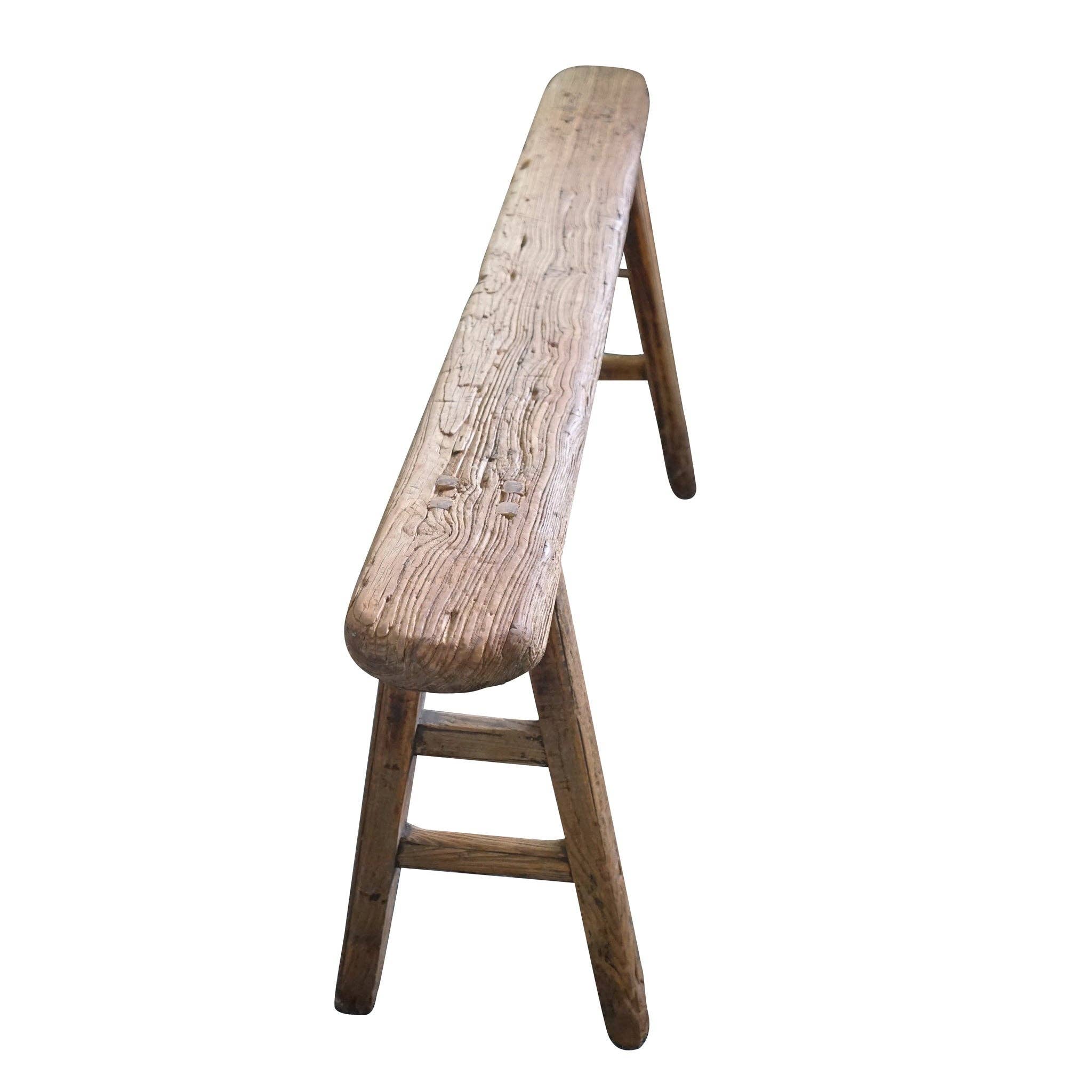Antique Skinny Wooden Bench, Size 45-55 in ( In store purchase only )