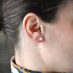Blueyejewelry - Sterling Silver Pearl Studs - Round Pearl Earrings